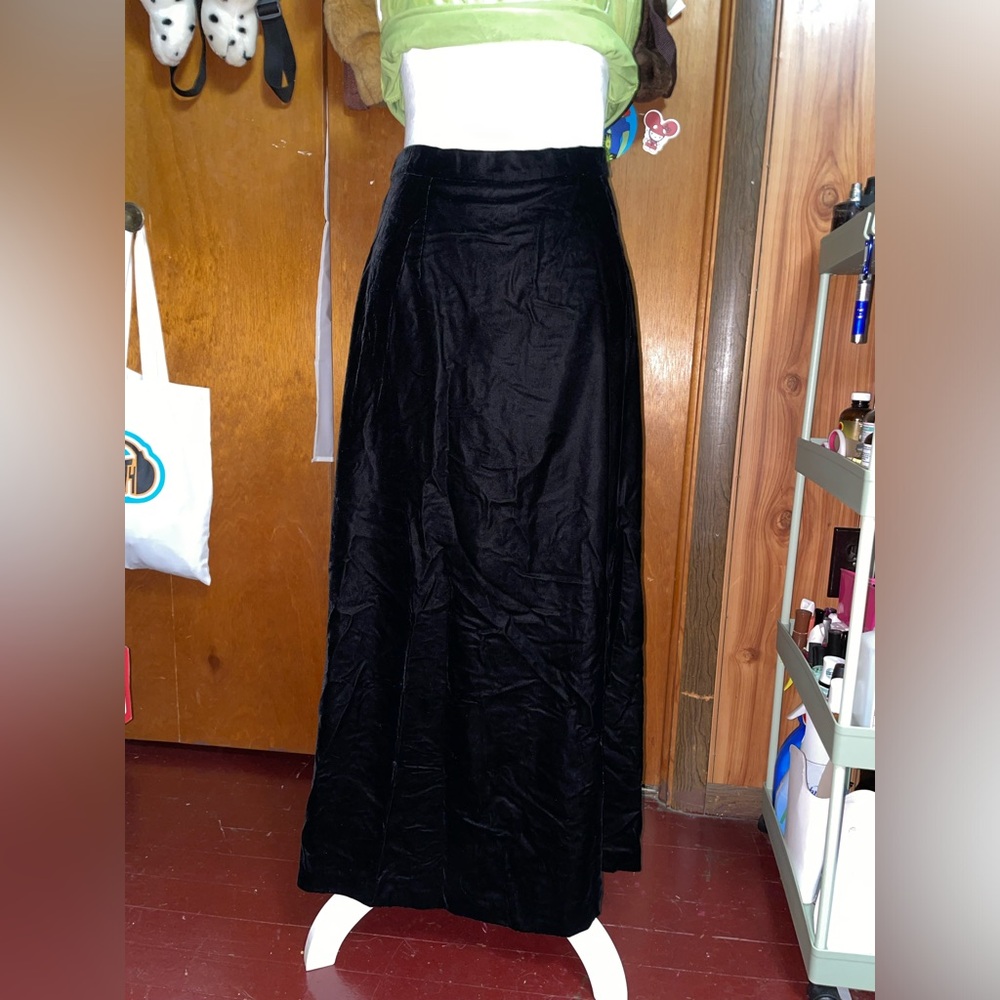 Suede Black Maxi Skirt.